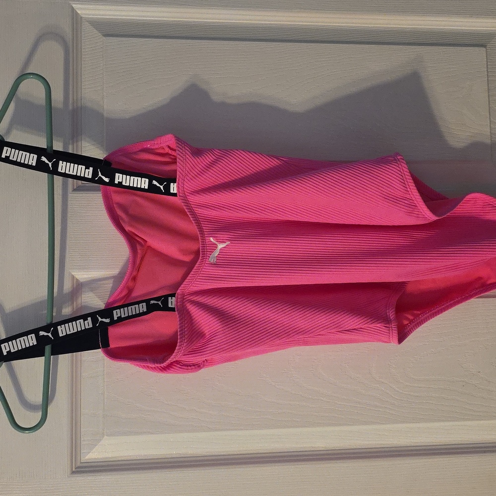 Puma Vibrant Pink Ribbed Swimsuit - Picture 2 of 3